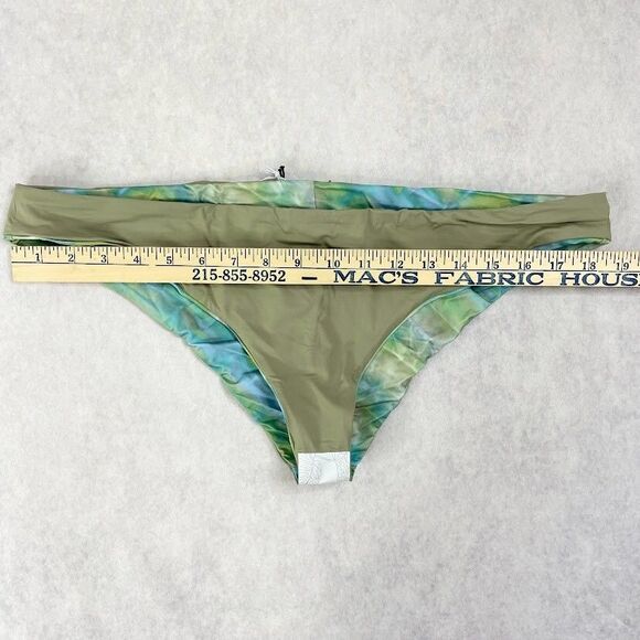 prAna Bikini Bottom Womens Size XL Blue Green Cheeky Low Rise Reversible Swim - Picture 14 of 15